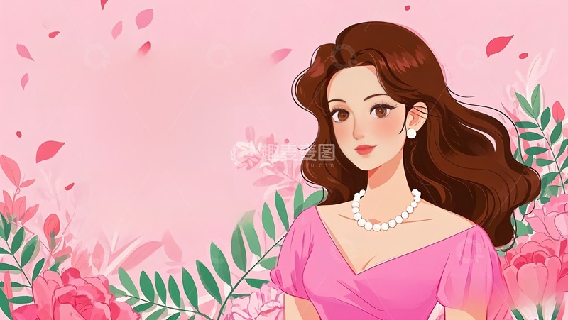 高清大图下载【趣麦麦图】女神节卡通女王插画背景2