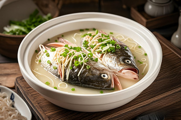 美食摄影清炖鱼头