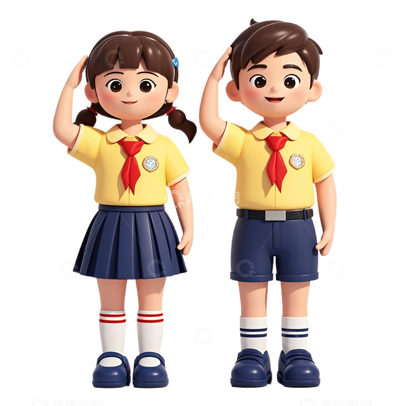 高清大图下载【趣麦麦图】开学季学生卡通3D素材