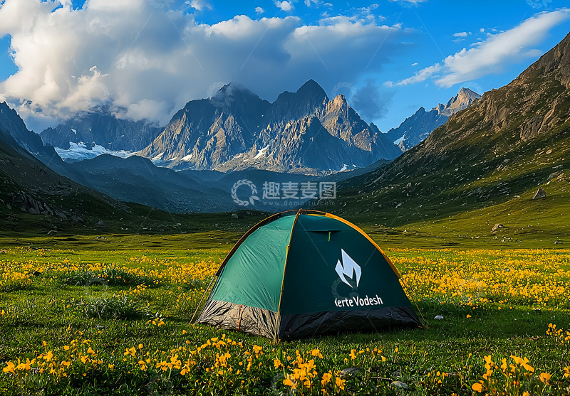 高清大图下载【趣麦麦图】春天野外露营风景摄影图