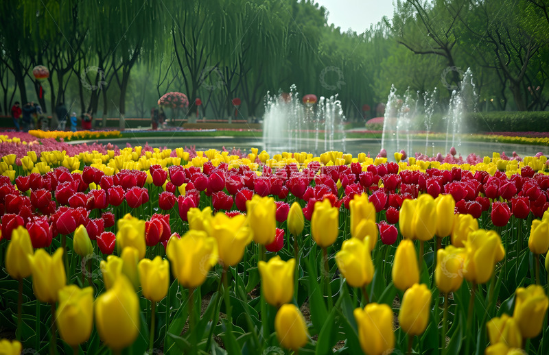 高清大图下载【趣麦麦图】春季公园郁金香摄影图