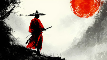 中国风武侠侠客行水墨画