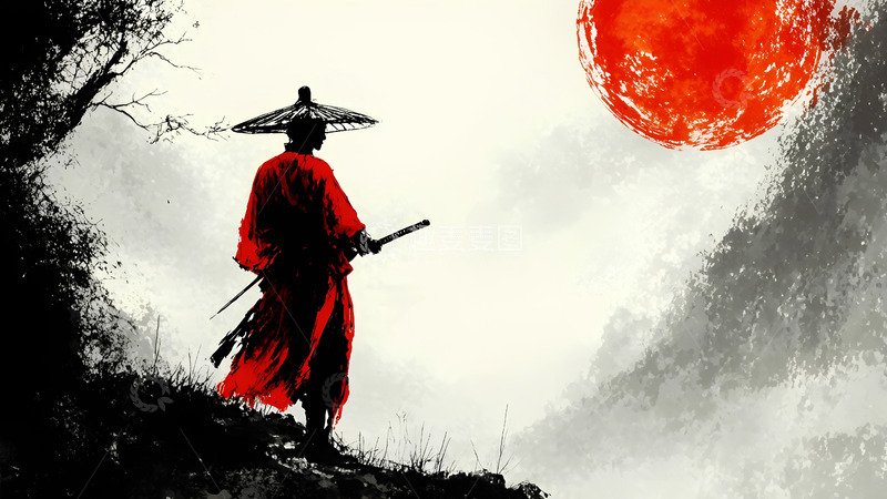 高清大图下载【趣麦麦图】中国风武侠侠客行水墨画