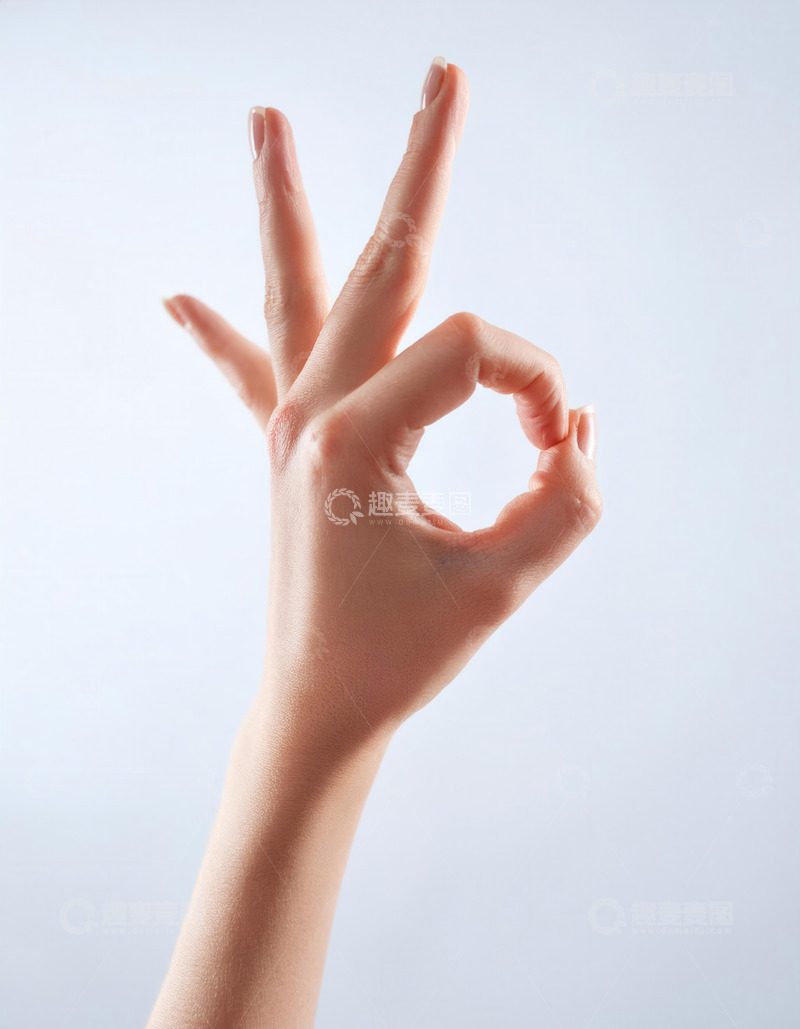 高清大图下载【趣麦麦图】手比&ldquo;OK&rdquo;手势的优雅姿态画面