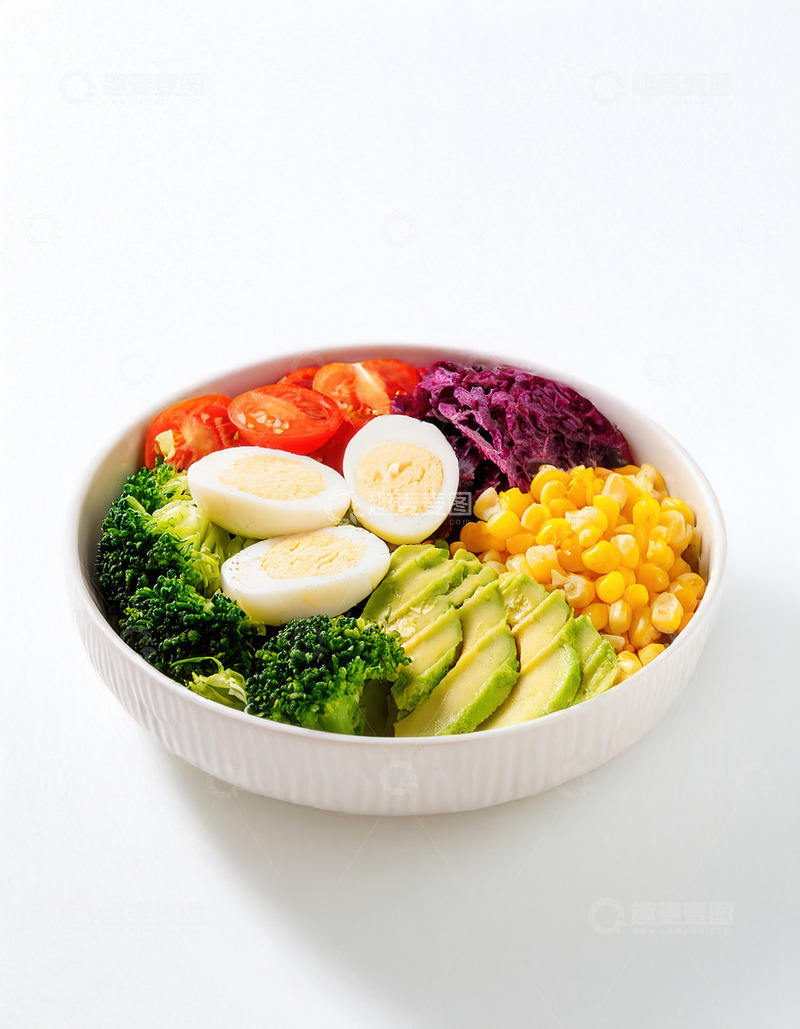 高清大图下载【趣麦麦图】碗中多彩食材搭配的营养沙拉