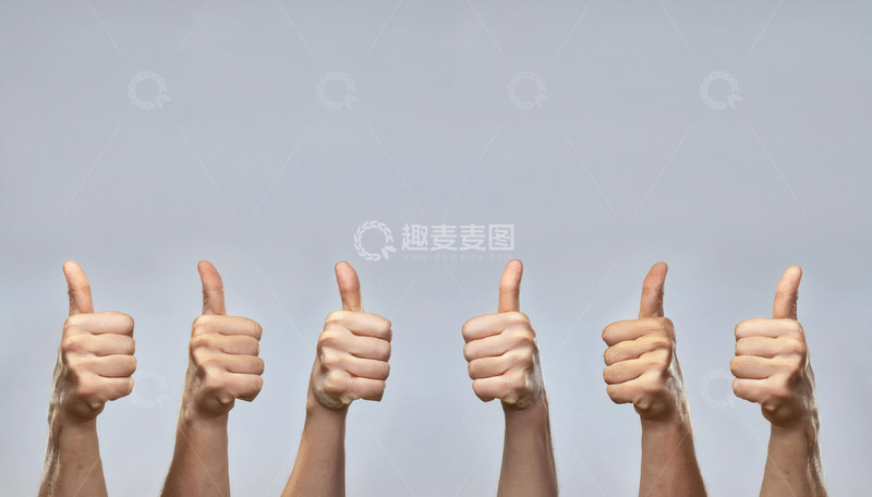 高清大图下载【趣麦麦图】多只手竖起大拇指点赞场景