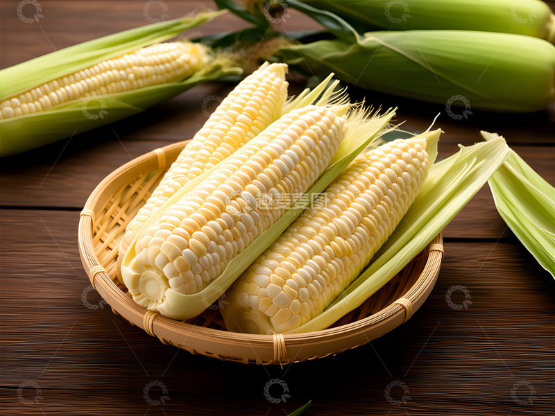高清大图下载【趣麦麦图】鲜嫩糯玉米白玉米摄影图4