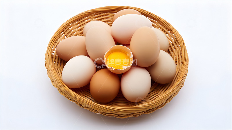 高清大图下载【趣麦麦图】篮中新鲜鸡蛋营养美味3
