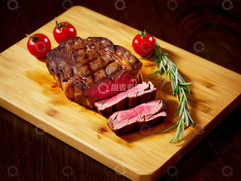 高清大图下载【趣麦麦图】诱人美味的西冷牛排烤牛排1