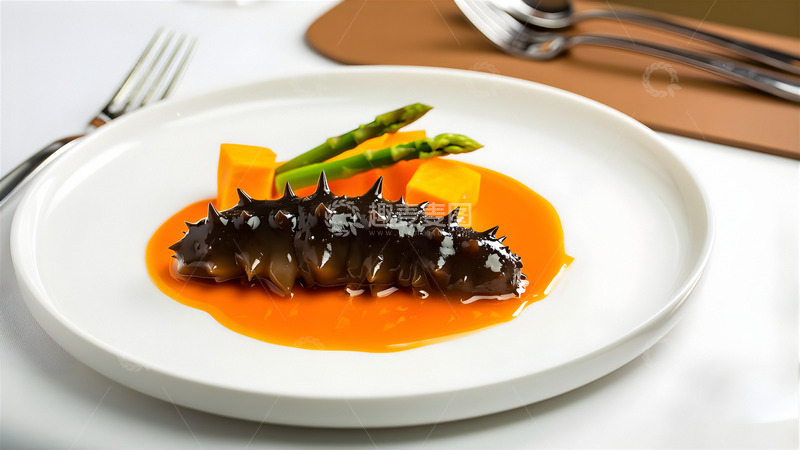 高清大图下载【趣麦麦图】精致海参养生料理1