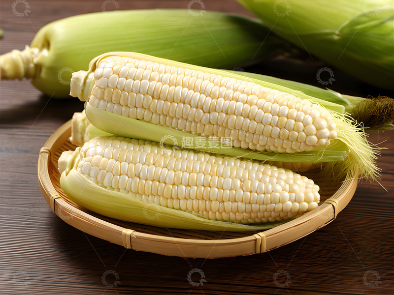 高清大图下载【趣麦麦图】鲜嫩糯玉米白玉米摄影图1