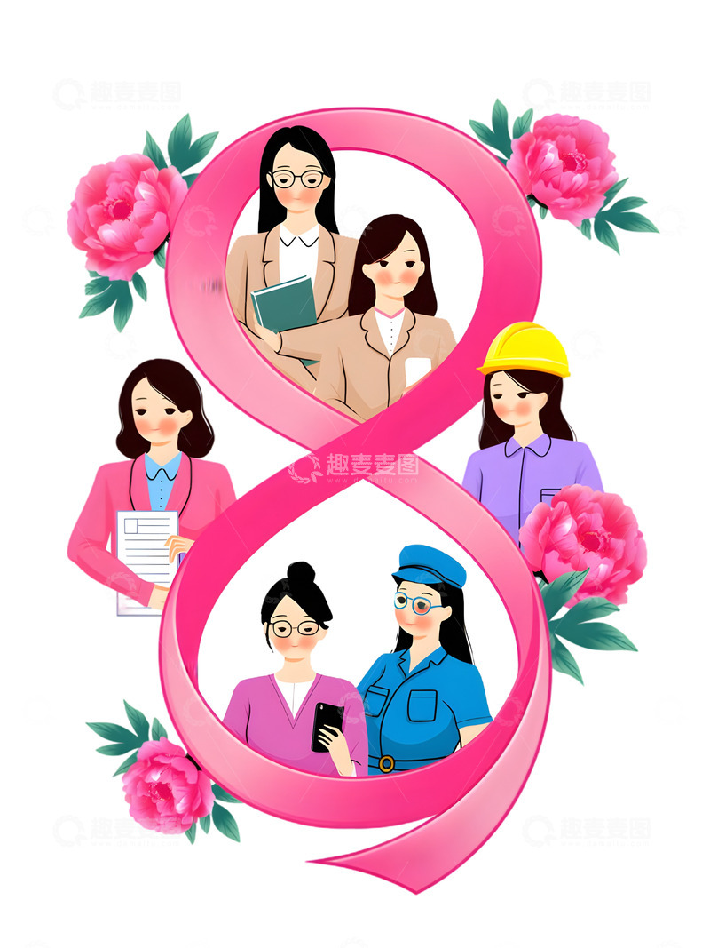 高清大图下载【趣麦麦图】免扣png三八女神节妇女节节日元素3