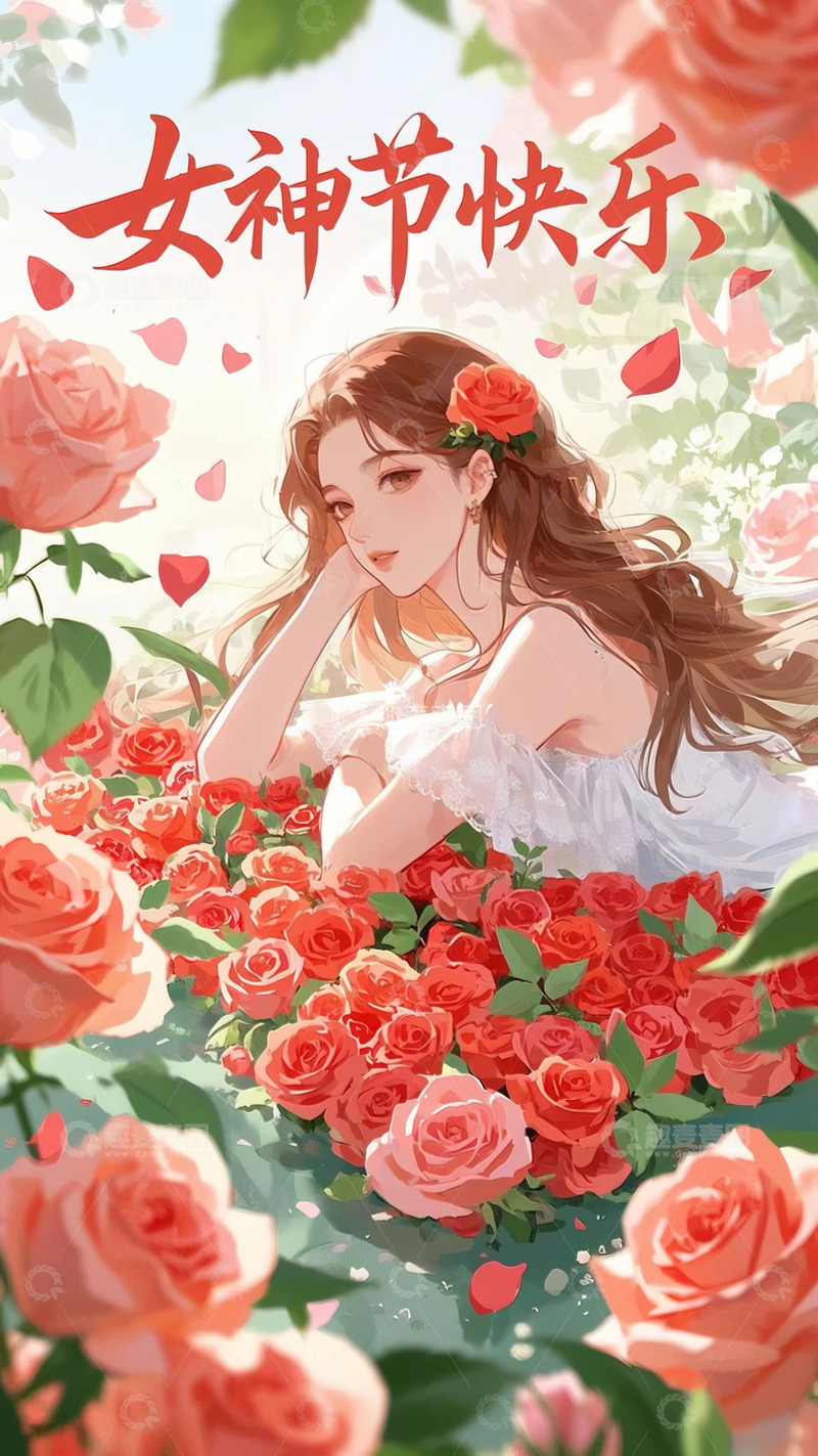 高清大图下载【趣麦麦图】女神节素材背景12