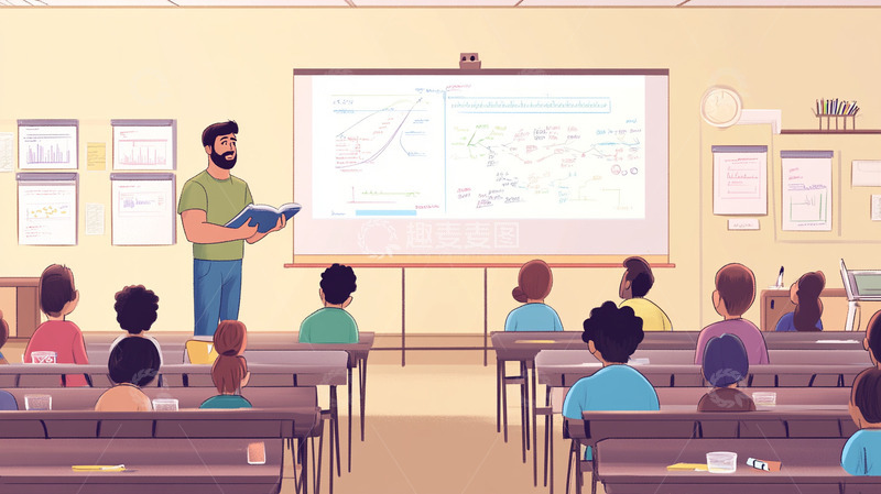 高清大图下载【趣麦麦图】教育,课堂,教室,教学,卡通