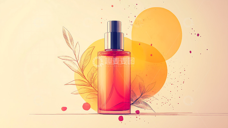 高清大图下载【趣麦麦图】化妆品瓶插画底图1