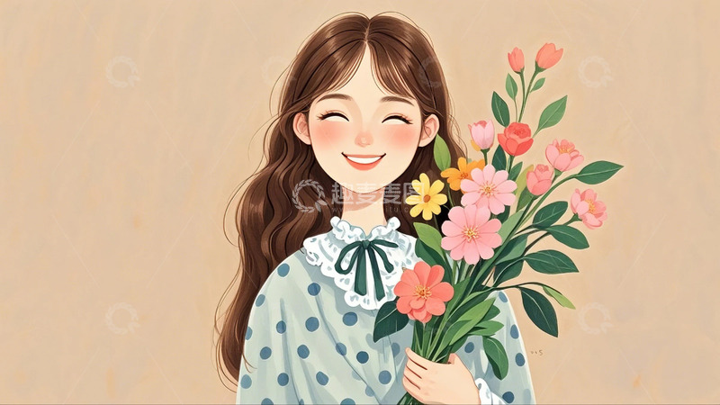 高清大图下载【趣麦麦图】女神节 妇女节 背景 图片 女孩  小清新 2