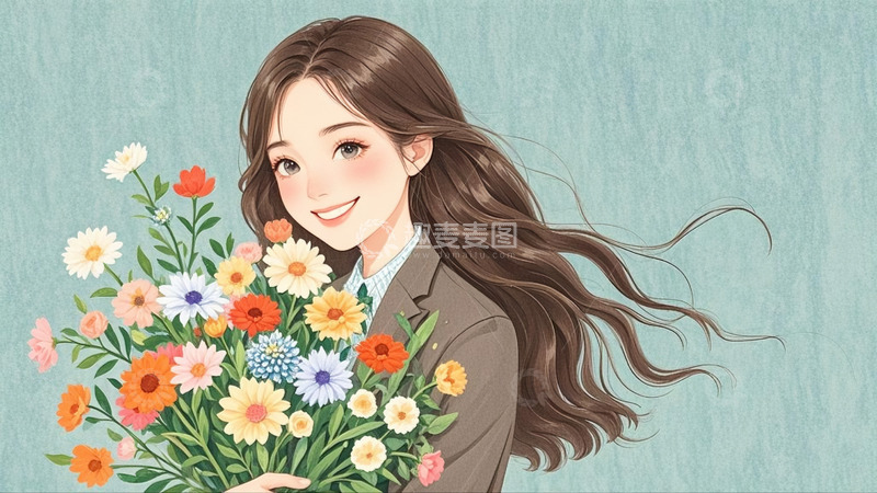 高清大图下载【趣麦麦图】女神节 妇女节 背景 图片 女孩  小清新 6