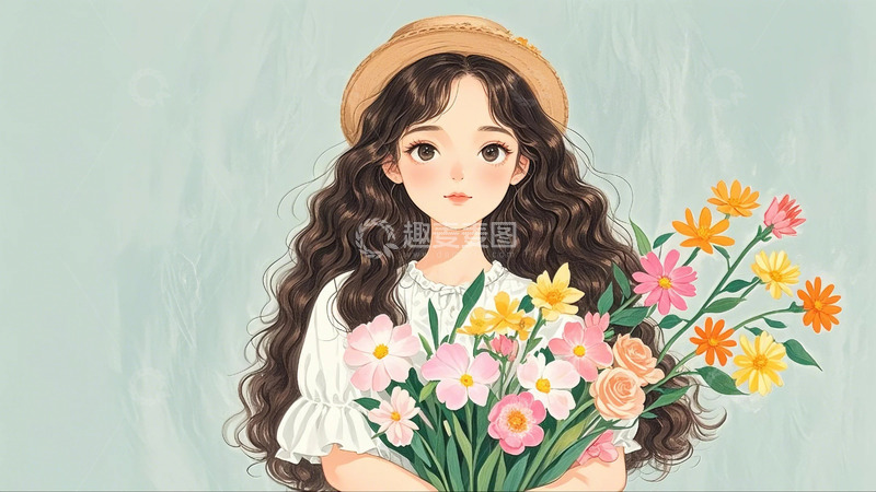 高清大图下载【趣麦麦图】女神节 妇女节 背景 图片 女孩  小清新 5