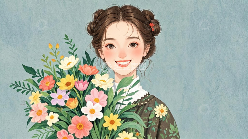 高清大图下载【趣麦麦图】女神节 妇女节 背景 图片 女孩  小清新 9