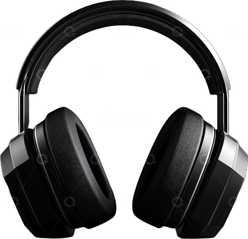 高清大图下载【趣麦麦图】纯黑时尚简约耳机免抠元素