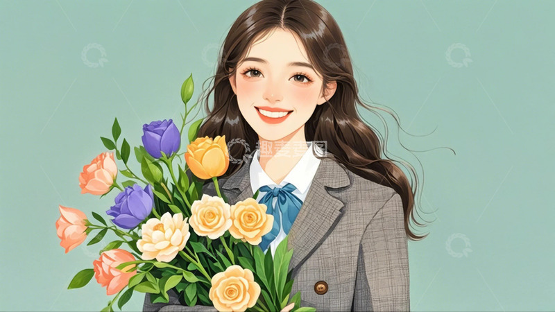 高清大图下载【趣麦麦图】女神节 妇女节 背景 图片 女孩  小清新 7