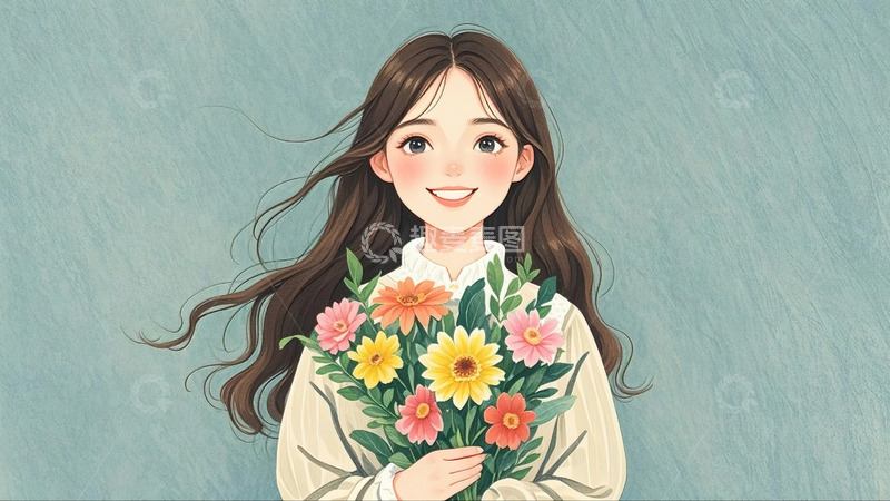高清大图下载【趣麦麦图】女神节 妇女节 背景 图片 女孩  小清新 1