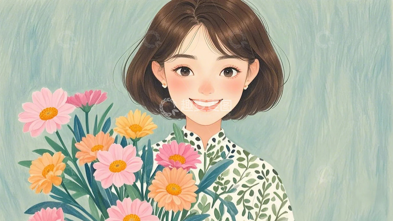 高清大图下载【趣麦麦图】女神节 妇女节 背景 图片 女孩  小清新 8