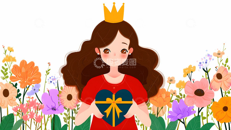 高清大图下载【趣麦麦图】-三八女神节妇女节情人节人物背景3