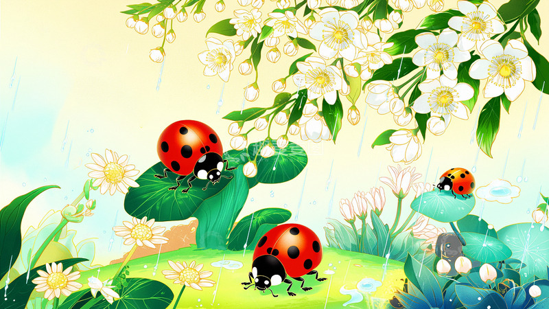 高清大图下载【趣麦麦图】春天绿色小清新植物立春春分惊蛰雨水10