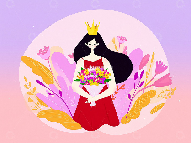 高清大图下载【趣麦麦图】三八女神节妇女节节日背景