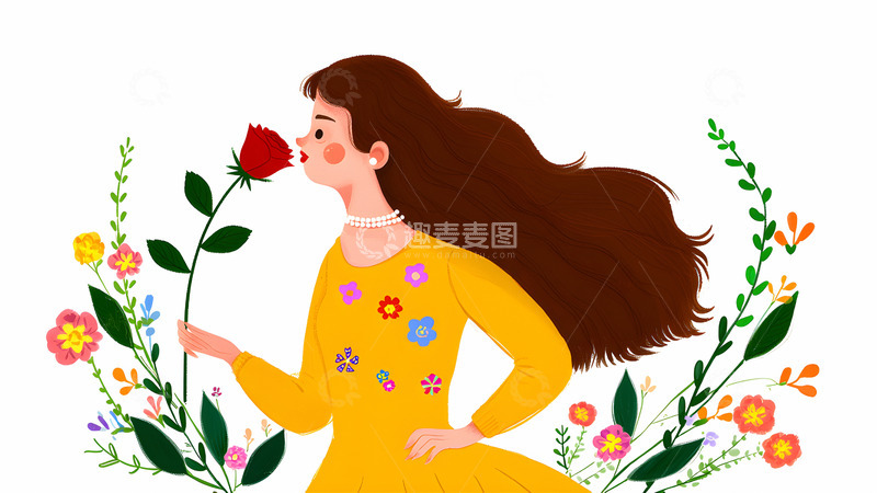 高清大图下载【趣麦麦图】女神节妇女节情人节人物背景2