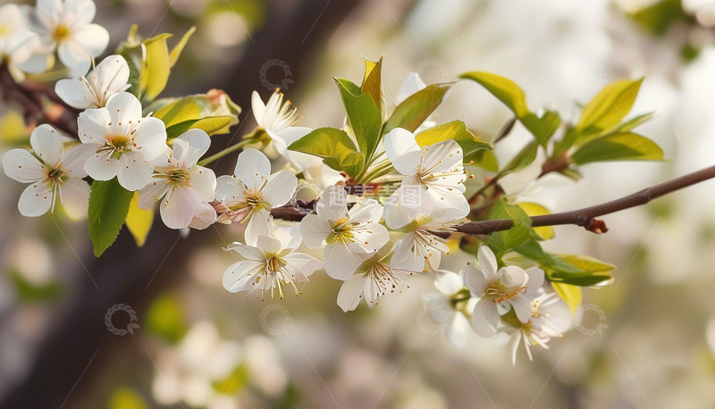 高清大图下载【趣麦麦图】春暖花开小清新植物花草花朵桃花樱花4