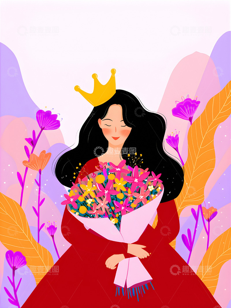 高清大图下载【趣麦麦图】女神节妇女节情人节人物背景6