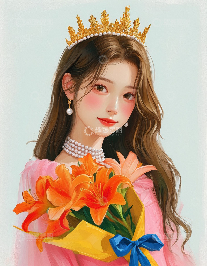 高清大图下载【趣麦麦图】女神节妇女节情人节人物背景8