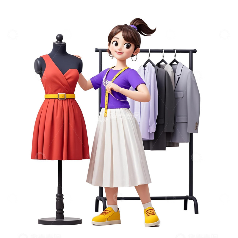 高清大图下载【趣麦麦图】妇女节女性设计师卡通3D人物素材