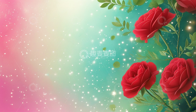 高清大图下载【趣麦麦图】女神节妇女节情人节鲜花背景2