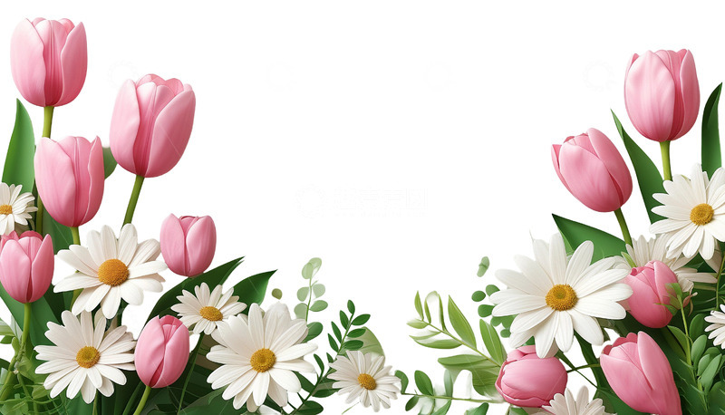 高清大图下载【趣麦麦图】免扣粉色郁金香鲜花花朵4