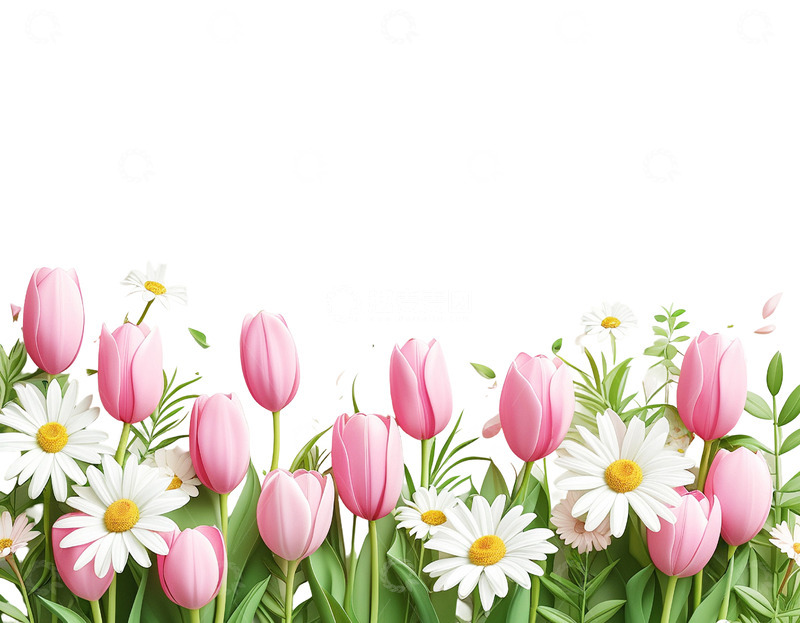 高清大图下载【趣麦麦图】免扣粉色郁金香鲜花花朵8