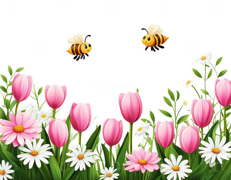 高清大图下载【趣麦麦图】免扣粉色郁金香鲜花花朵6