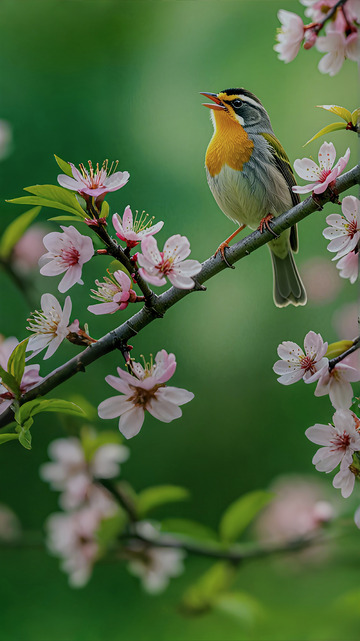 春天立春节气花鸟摄影图