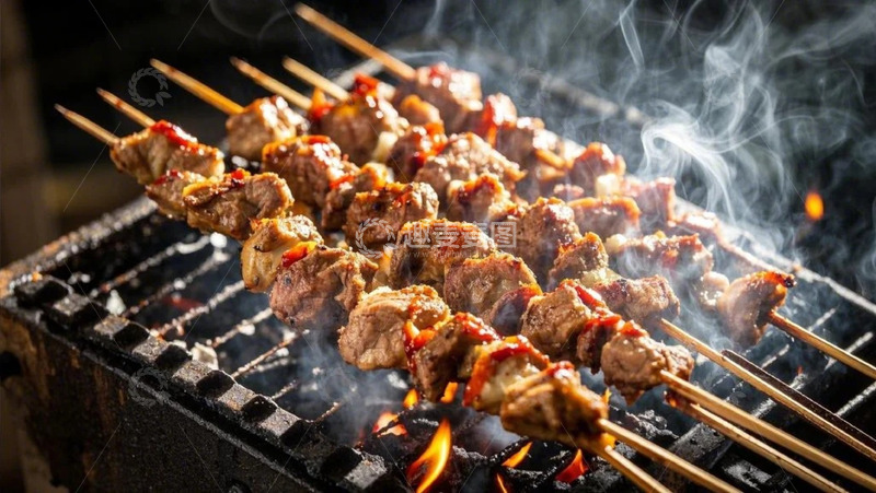 高清大图下载【趣麦麦图】烧烤肉串1