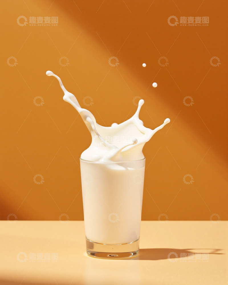 高清大图下载【趣麦麦图】阳光照射的一杯牛奶