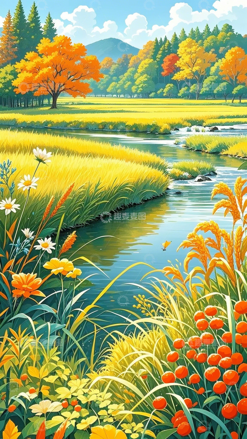 高清大图下载【趣麦麦图】田野 秋天 稻田 3