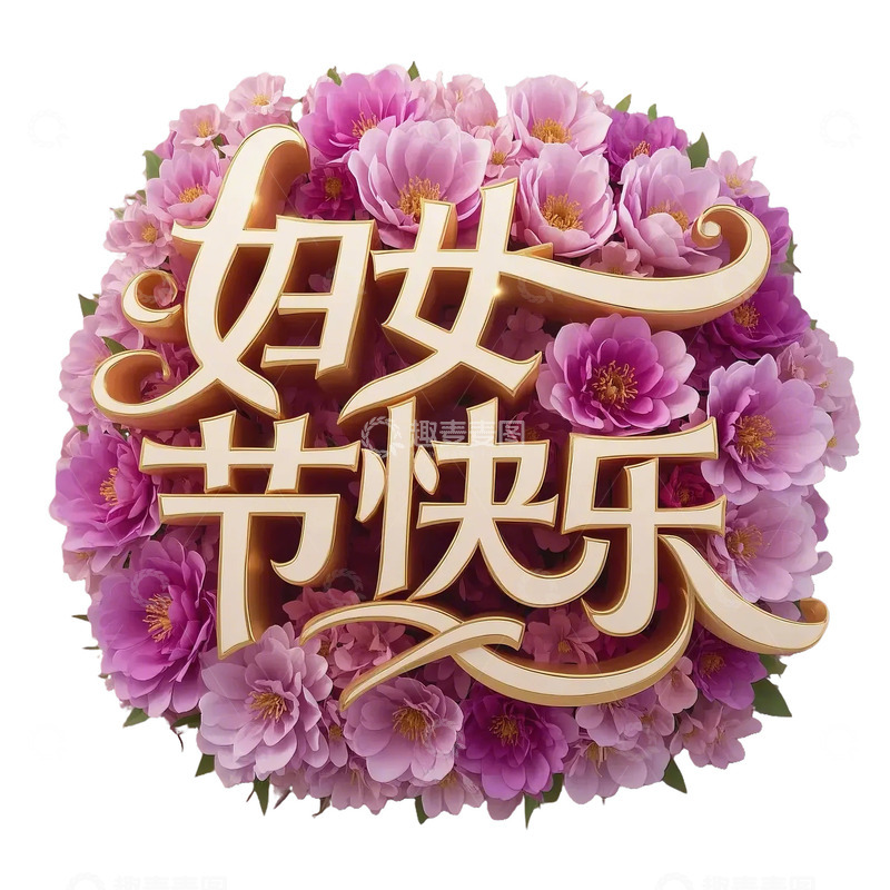 高清大图下载【趣麦麦图】妇女节 字体素材 免扣元素2