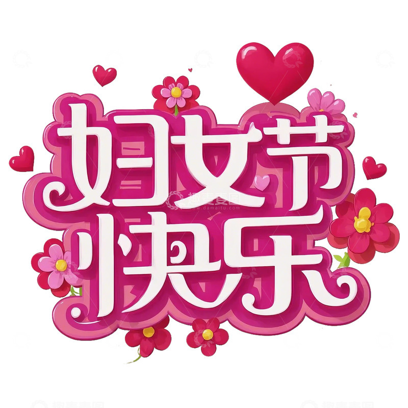 高清大图下载【趣麦麦图】妇女节 字体素材 免扣元素1