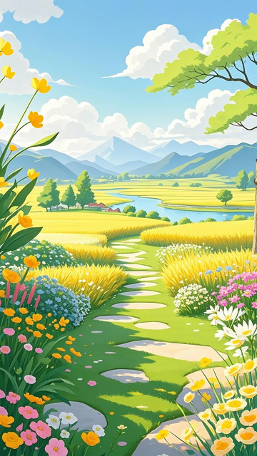 田野 秋天 稻田 