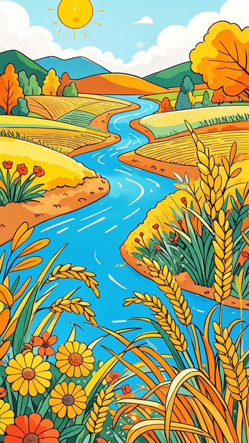 田野 秋天 稻田 5