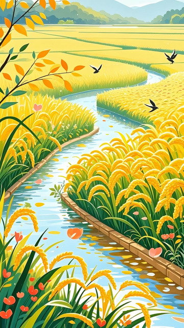 田野 秋天 稻田 4