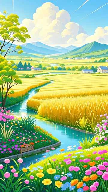 田野 秋天 稻田 1