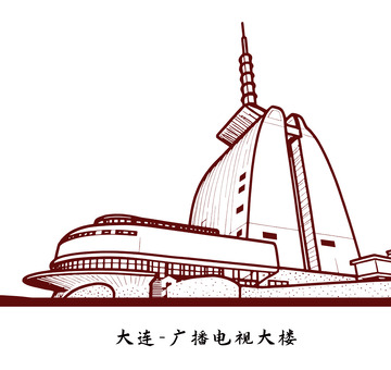 地标建筑线稿图3